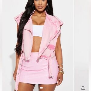 NWT Off Track Non Stretch Denim Moto Vest